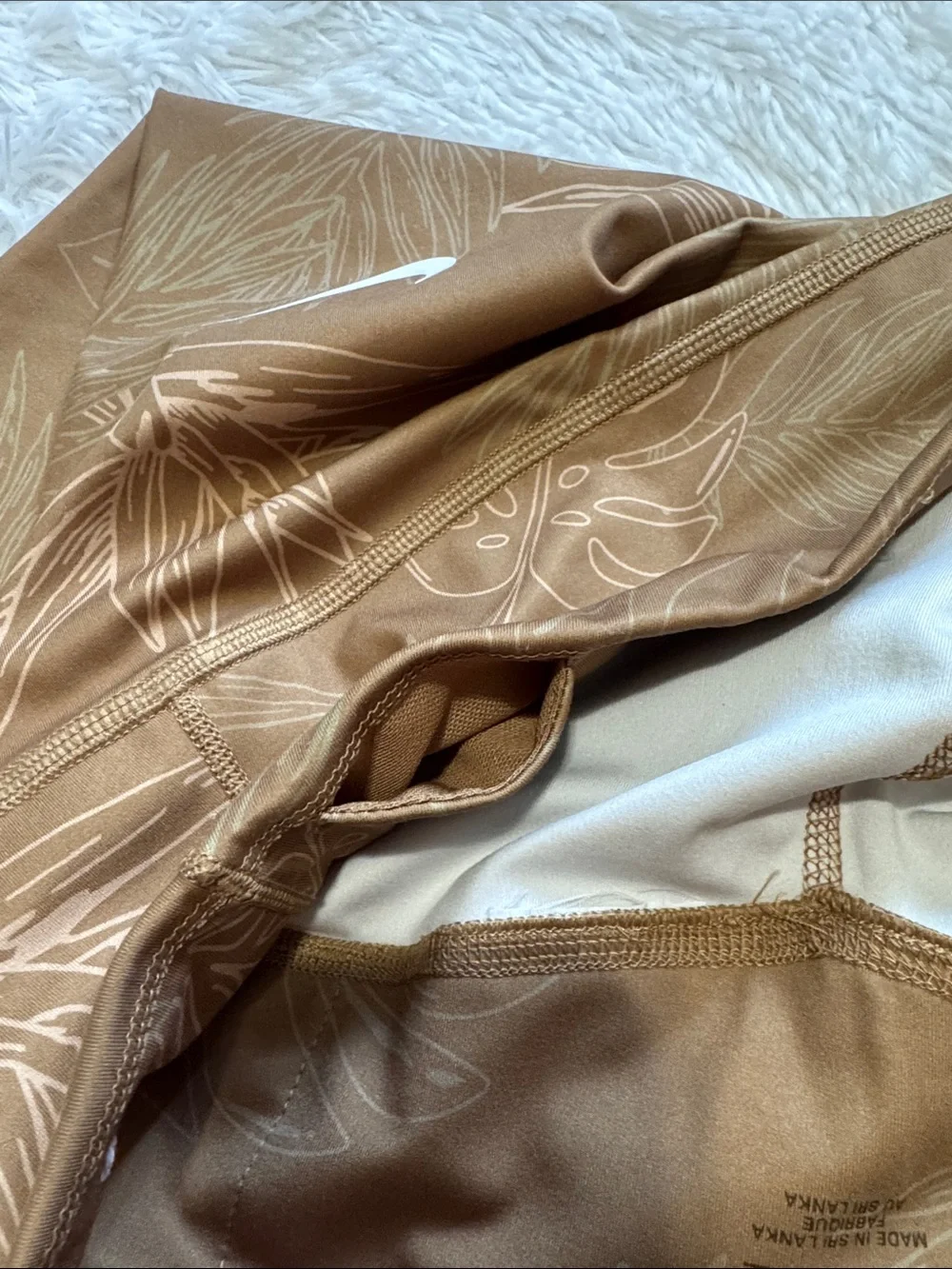 Nike Dri-Fit Biker Shorts Tropical Leaves Print Size XXL